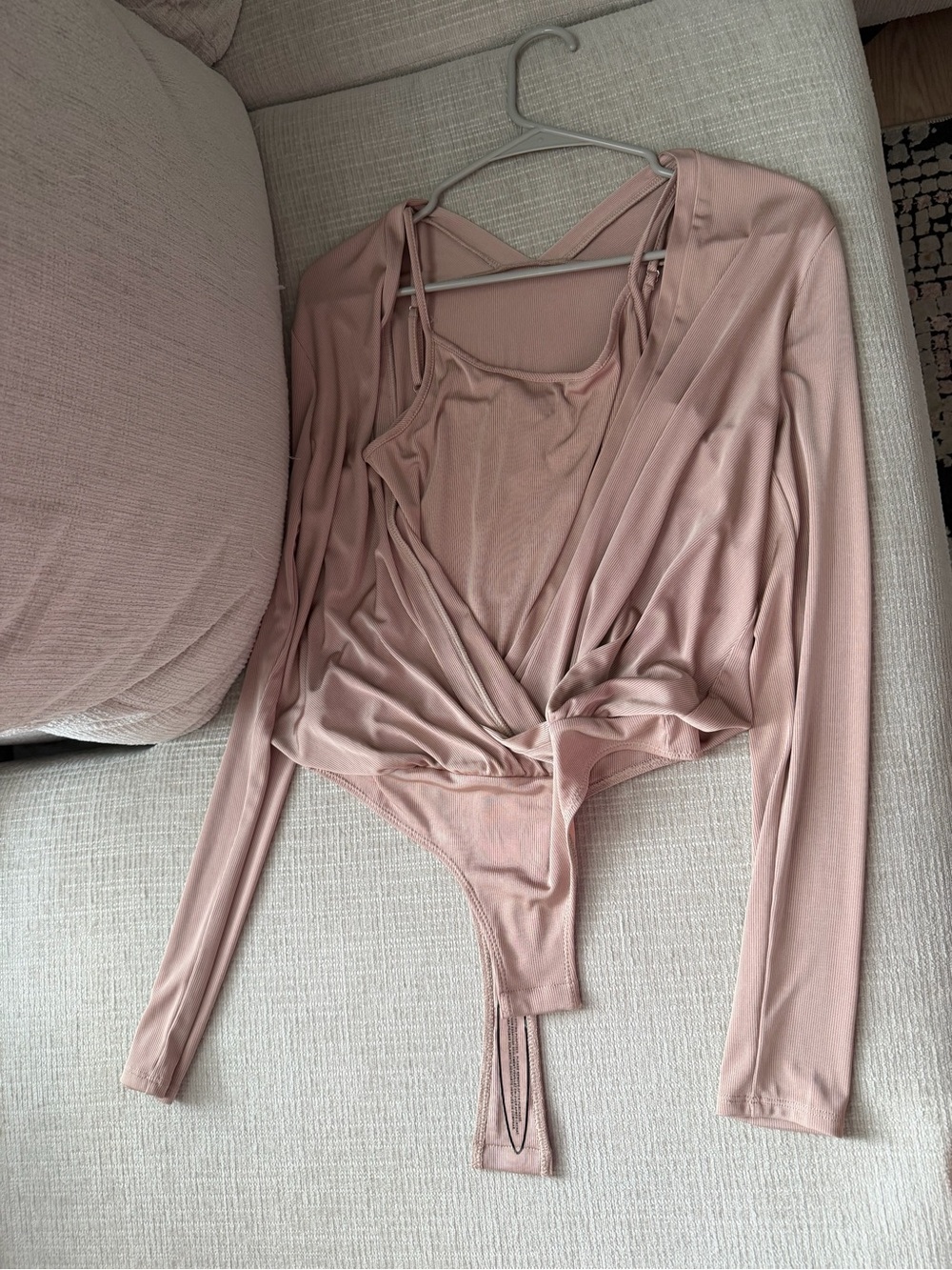 BCBG Dusty Rose Long-Sleeve Twist-Front Bodysuit